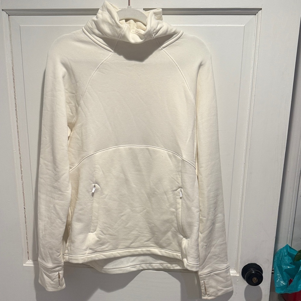 Athleta Off-White High-Neck Sweatshirt